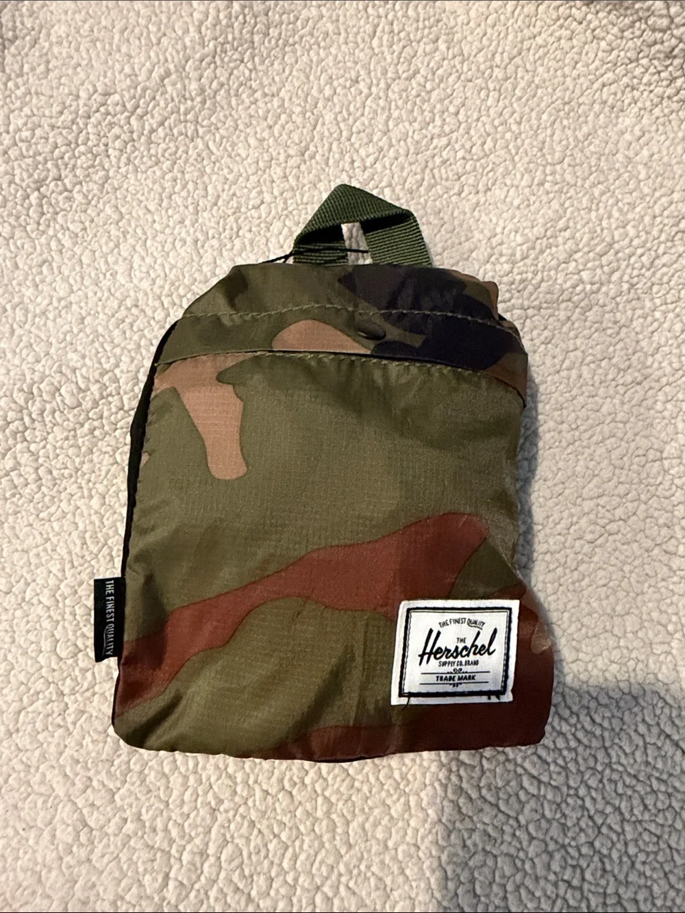 Herschel Supply Company Black Packable Duffel with Green Handle